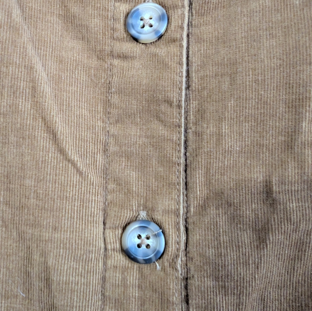 NWT Kenzie Jeans Brown Corduroy Women's Button-Up Shirt Size L - Picture 2 of 8